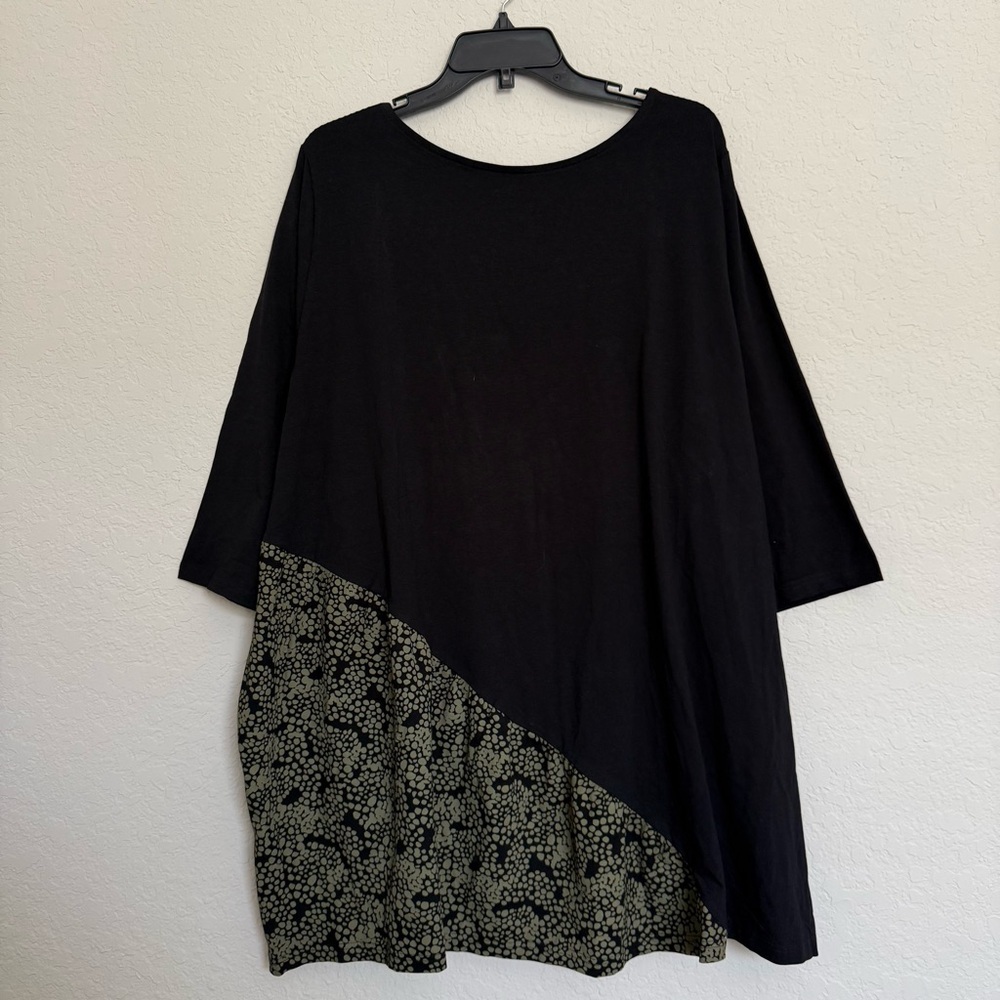 NWT Pure by Ulla Popken Eco Cotton Patchwork Style Knit Tunic Top Plus Sz 24/26 - Picture 3 of 9